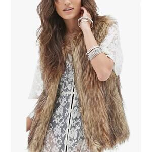 Tanming Women's faux fur shaggy vest western boho hippie Size XL 3969